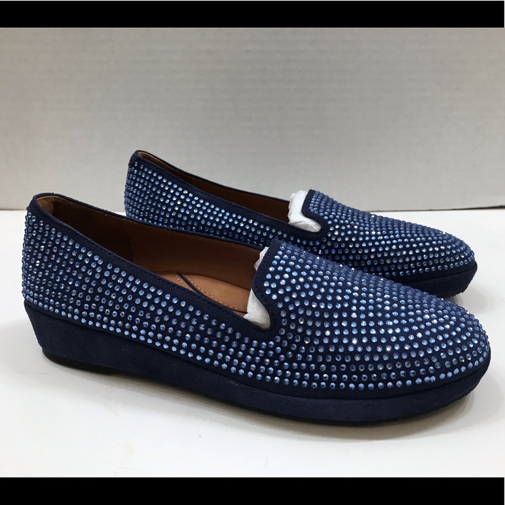 LDP Low Wedge rhinestone studded slip on